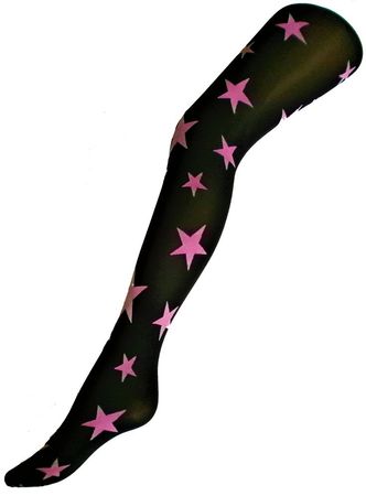 black socks with pink stars