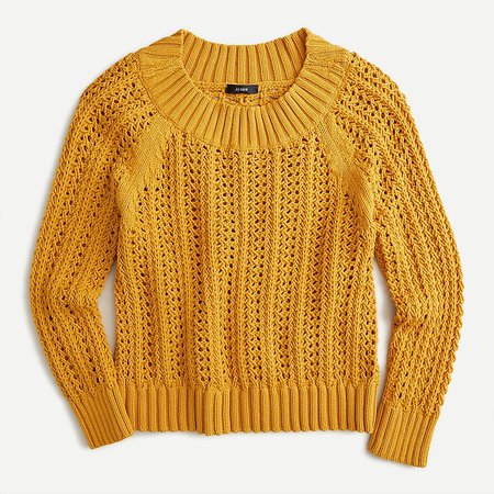 J.Crew: Wide-neck Beach Sweater With Pointelle Stitch For Women yellow
