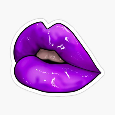 purple lips sticker - Google Search