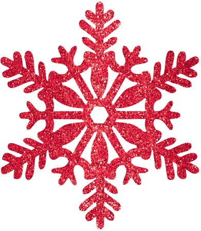 Decoration 11 Red Glitter Snowflake - eSaveBig.com