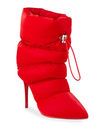 Christian Louboutin Astro Puffer Red Sole Stiletto Booties | Neiman Marcus
