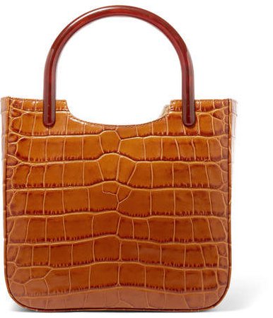 Eric Croc-effect Leather And Resin Tote - Tan