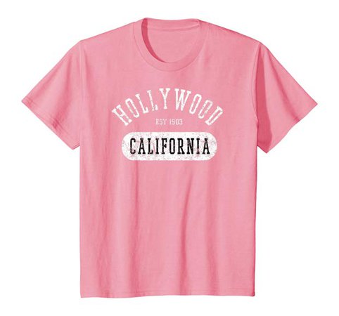 Amazon.com: Retro Cool Distressed Hollywood California College Style T-Shirt: Gateway