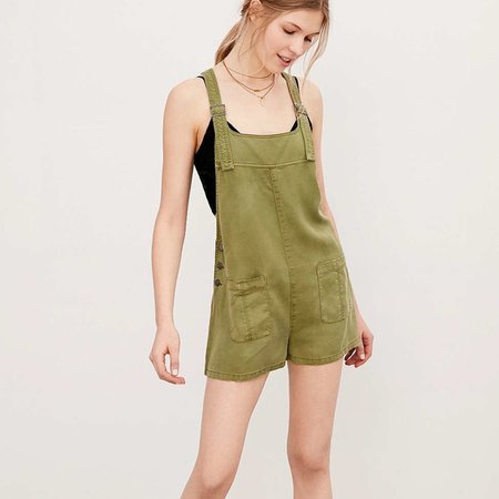 Urban Outfitters Pants & Jumpsuits | Urban Outfitters Bdg Nicki Overall Romper Green | Poshmark