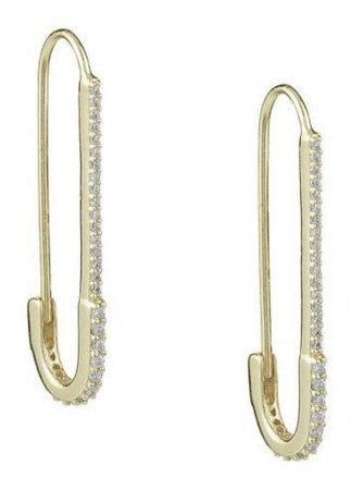 gold paperclip earrings diamond