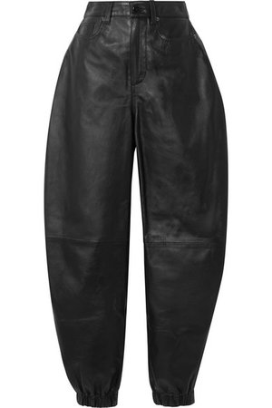Attico | Leather tapered pants | NET-A-PORTER.COM