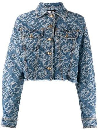 Versace Jeans Couture all-over Logo Print Denim Jacket - Farfetch