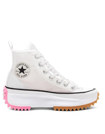 Converse concrete run star hike hi sneakers in white and pink | ASOS
