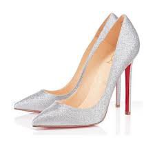 silver glitter heels red bottom - Google Search