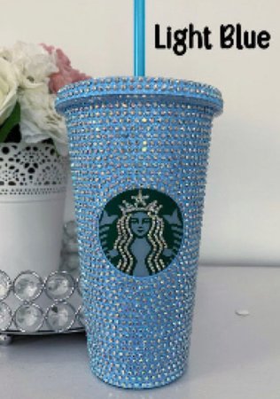 Blue Bedazzled Starbucks Cold Cup