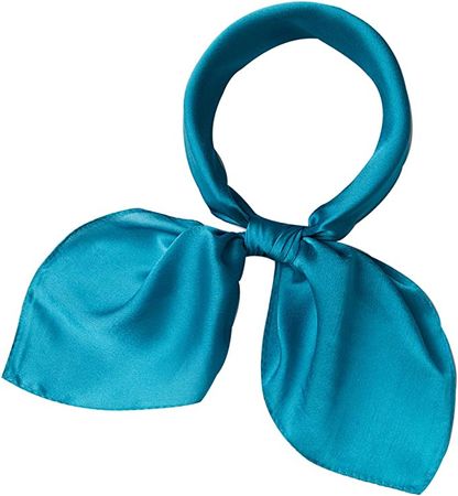 Bellonesc Women's Scarfs 100% Silk Small Square Scarves 21" x 21" Real silk Hair Scarfs Neckscarfs for Women (dark blue) at Amazon Women’s Clothing store