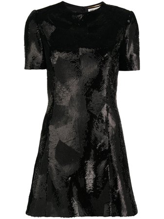 Shop Saint Laurent sequin-detail short-sleeve dress with Express Delivery - FARFETCH
