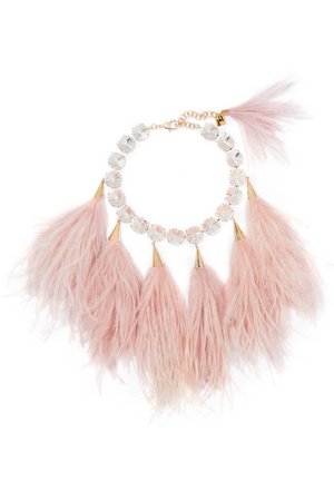 Rosantica | Revolution feather, crystal and gold-tone necklace | NET-A-PORTER.COM