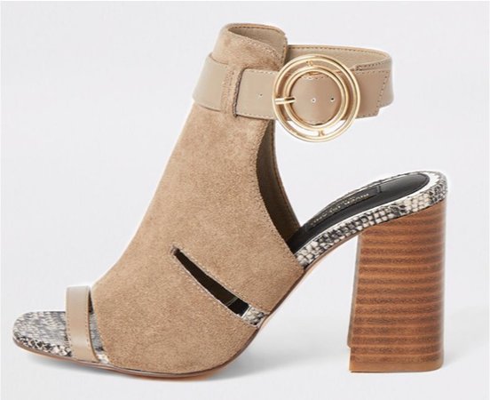 Ri nude cut out open toe boot
