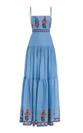 Lima Dahlia Linen Maxi Dress By Agua By Agua Bendita | Moda Operandi
