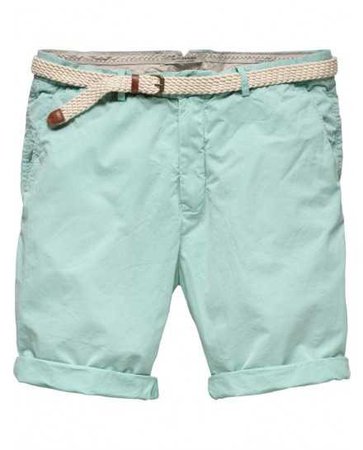 Mens mint belted shorts