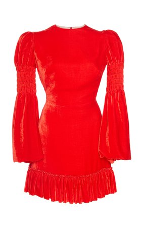 Ruffled Velvet Mini Dress by The Vampire's Wife | Moda Operandi