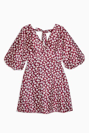 Daisy Floral Print Puff Mini Dress | Topshop