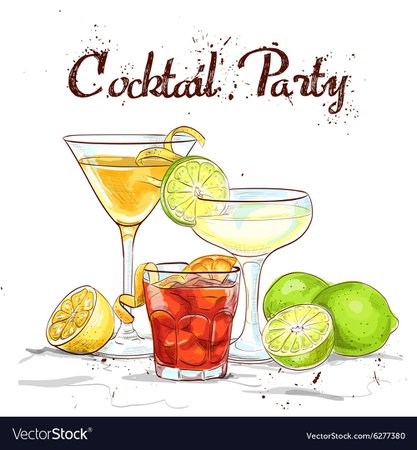 The Unforgettables Cocktail Set cocktail party Vector Image
