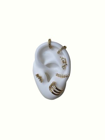 Cartilage Earring Set With Triple Hoop Earring Y2K Earring - Etsy