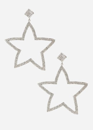 Fashion Jewelry: Silver Star Statement Earring