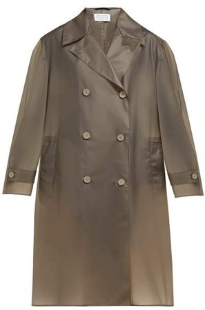 Double Breasted Pvc Trench Coat - Womens - Grey