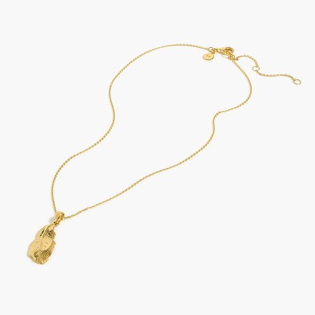 J.Crew: Demi-fine 14k Gold-plated Feather Pendant Necklace