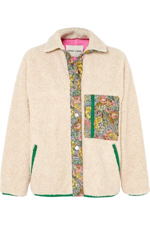 Sandy Liang | Bayside floral jacquard-paneled fleece jacket | NET-A-PORTER.COM
