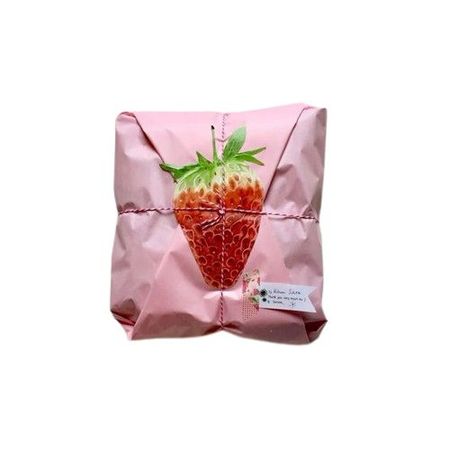 pink strawberry gift wrapping png