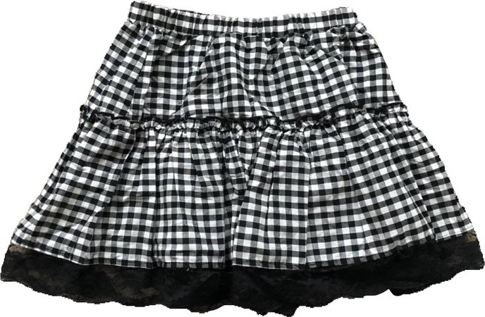 gingham lace skirt