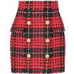 balmain red plaid skirt - Google Search