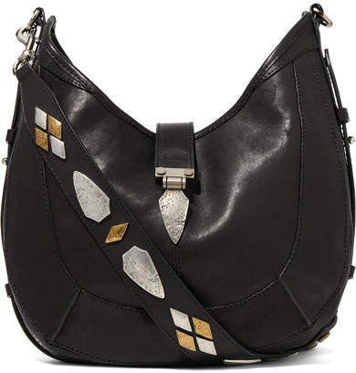 Kaliko Embellished Leather Shoulder Bag - Black