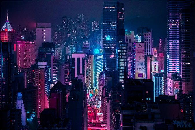 Xavier Portela. | Cyberpunks | City aesthetic, Cyberpunk, Neon aesthetic
