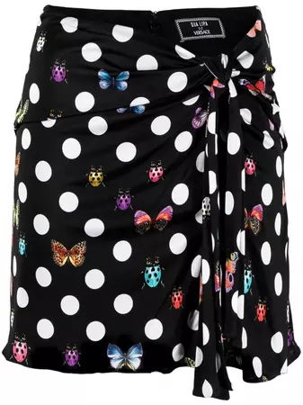 Versace x Dua Lipa Butterflies Knotted Mini Skirt - Farfetch