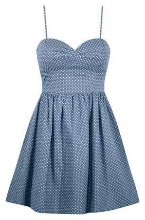 Polka Dot Sweetie Dress in Light Blue Chambray - FINAL SALE | Double Trouble Apparel