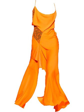 Versace Orange Slip Dress