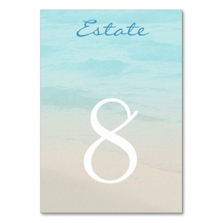 Ocean Beach Wedding Table Number Card | Zazzle.com