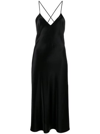 black backless slip dress