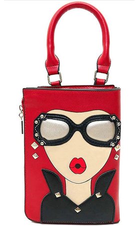 red bottle top purse