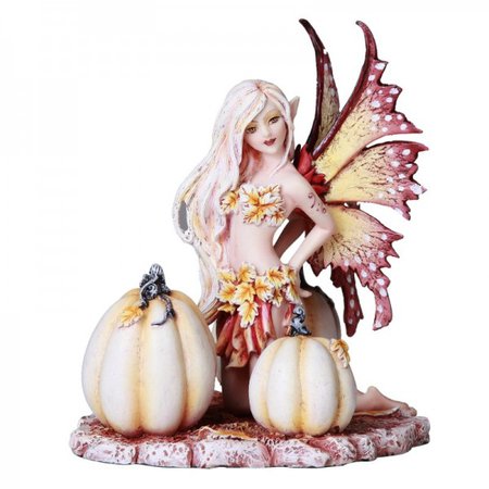 White Pumpkin Fairy Statue - amy brown