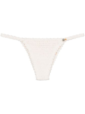 She Made Me Saachi Crochet Bikini Bottoms SMM1908 Neutral | Farfetch