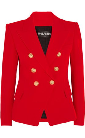 red Balmain blazer jacket
