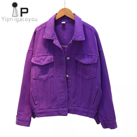 Bright purple denim jacket