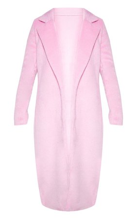 Pink Longline Wool Coat | Coats & Jackets | PrettyLittleThing USA