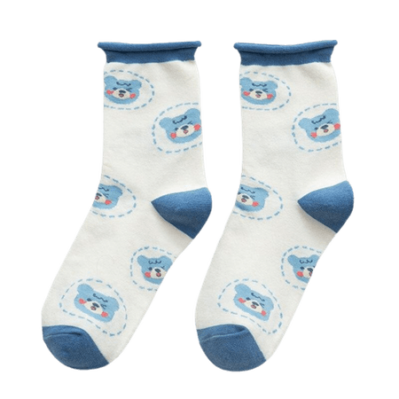 blue and white socks