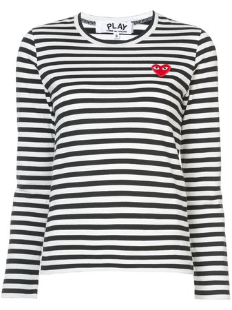 Comme Des Garçons Play striped long sleeved T-shirt - FARFETCH