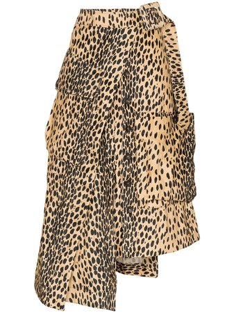 Jacquemus Leopard Print Asymmetric Midi Skirt - Farfetch