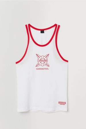Printed vest top - White/Red - | H&M GB