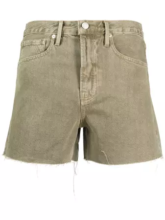 FRAME raw-cut Denim Shorts - Farfetch