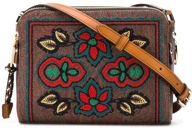 floral-embroidery crossbody bag